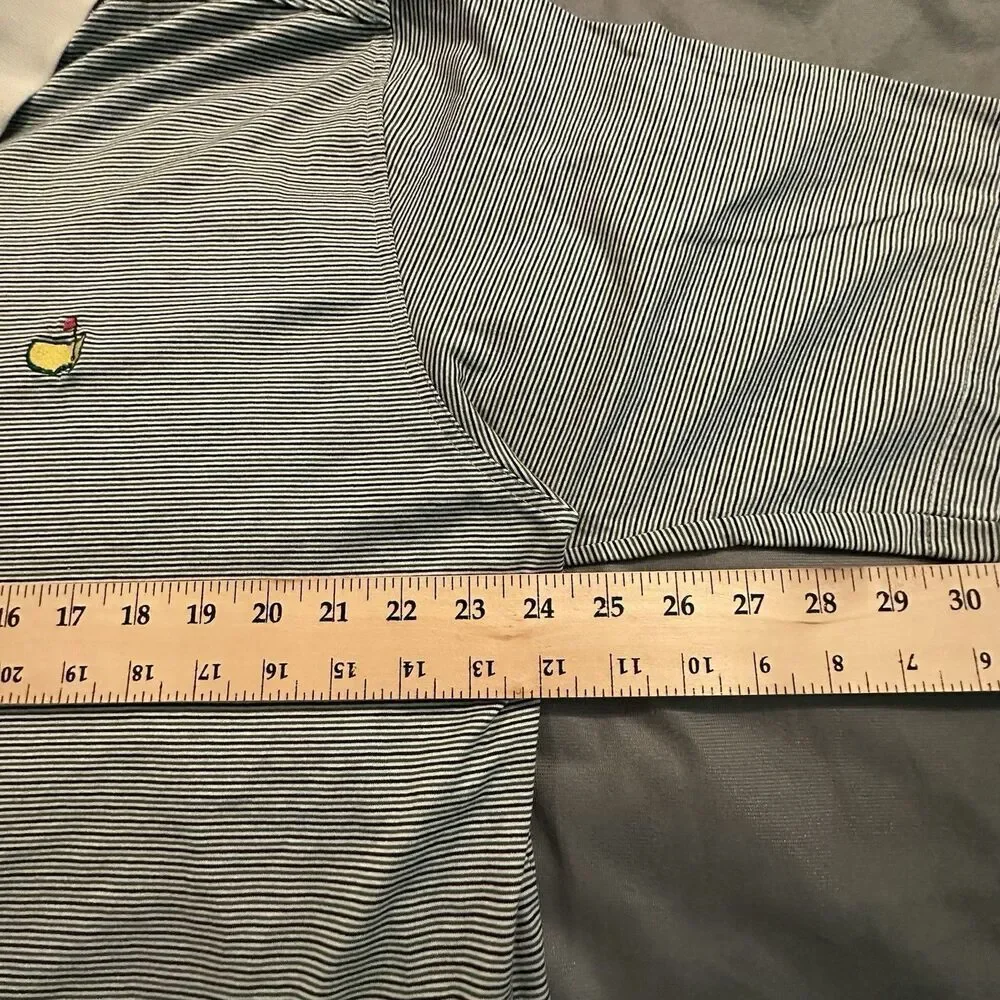 Vintage 90s Masters Polo Augusta National Golf Shop Mens XL Shirt Striped Green